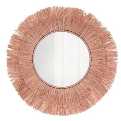 Espejo MOA Vinthera circular rafia marrón Ø57 cm