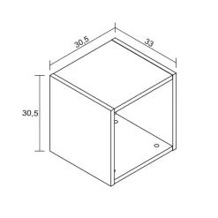 Estante cubo Italia de pared cambria 30,5x30,5x33 cm
