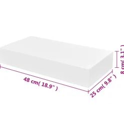 Estante de pared flotante 1 cajón blanco 8x48x25 cm