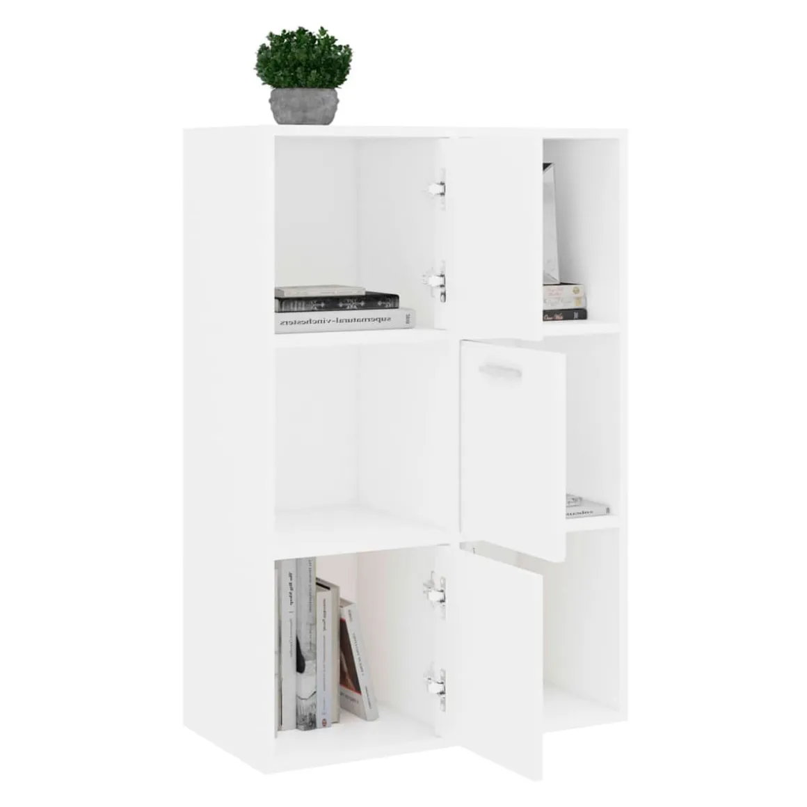 Estantería América 3 puertas + 3 módulos blanco 90x60x29,5 cm
