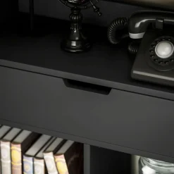 Estantería Color Homcom 9 compartimentos + 1 cajón negro 158x60x26 cm