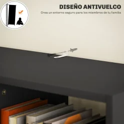 Estantería Color Homcom 9 compartimentos + 1 cajón negro 158x60x26 cm