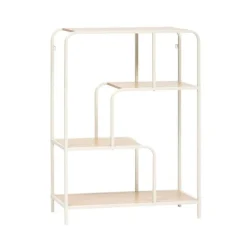 Estantería Curvy 3 estantes blanco/natural 101x76x27 cm