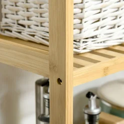Estantería Dawai Homcom 3 niveles bambú natural 80x62x33 cm