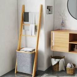 Estantería de baño NaturaFlow Homcom 2 en 1 133x35x43 cm