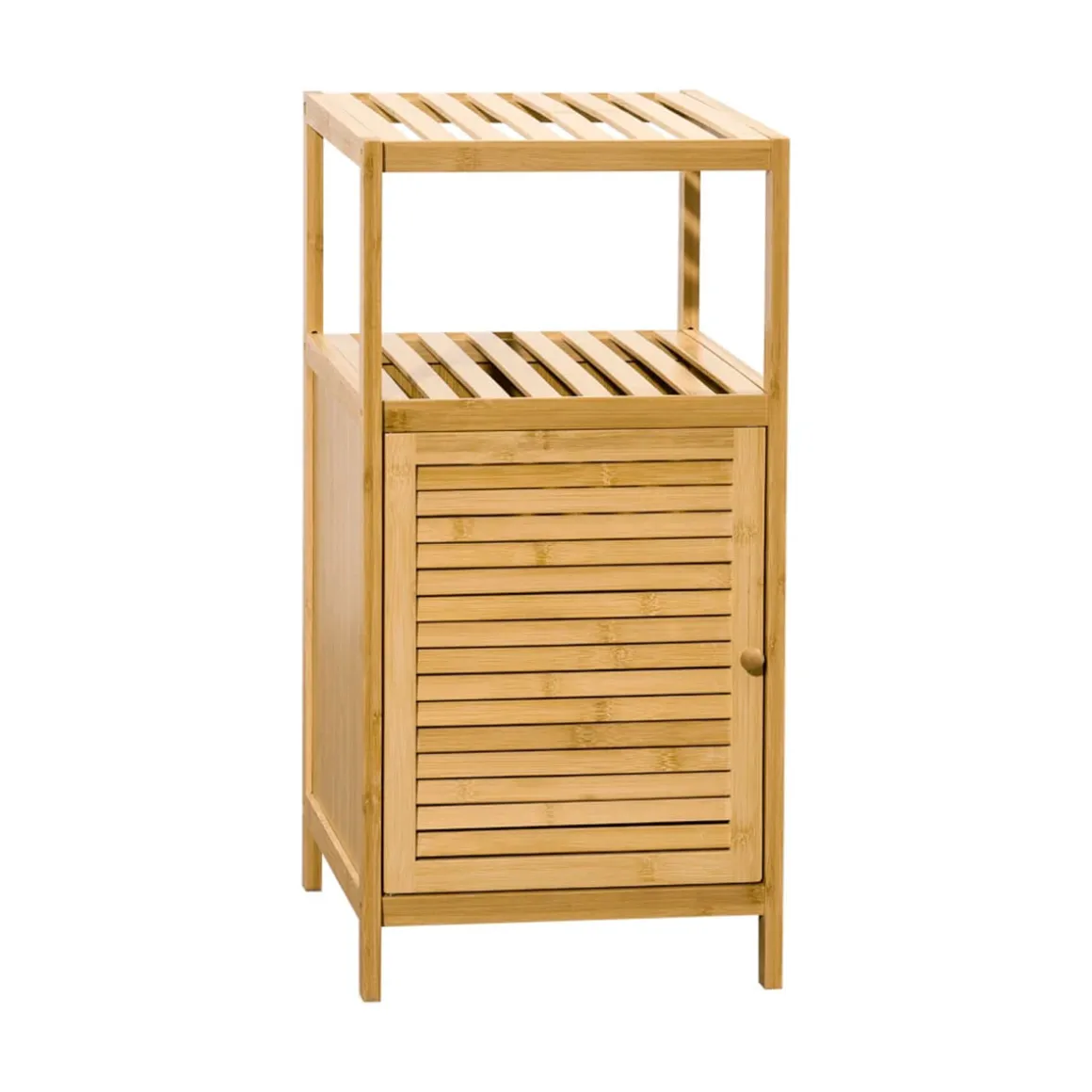 Estantería de baño Talai Homcom 1 puerta + 2 estantes bambú 67x33x36,5 cm