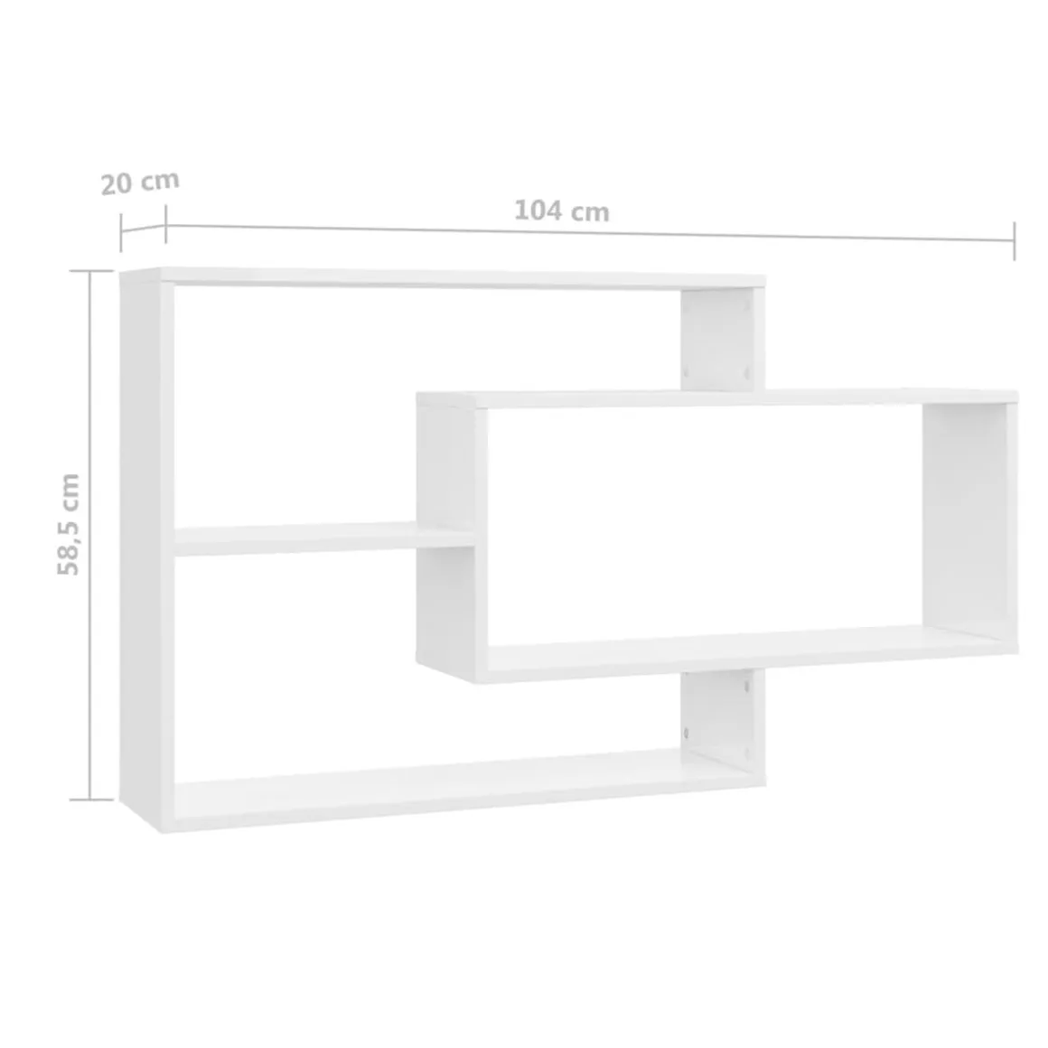 Estantería de pared Kimeko forma irregular 58,5x104x20 cm