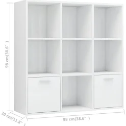 Estantería Fitz 7 compartimentos + 2 armarios 98x98x30 cm