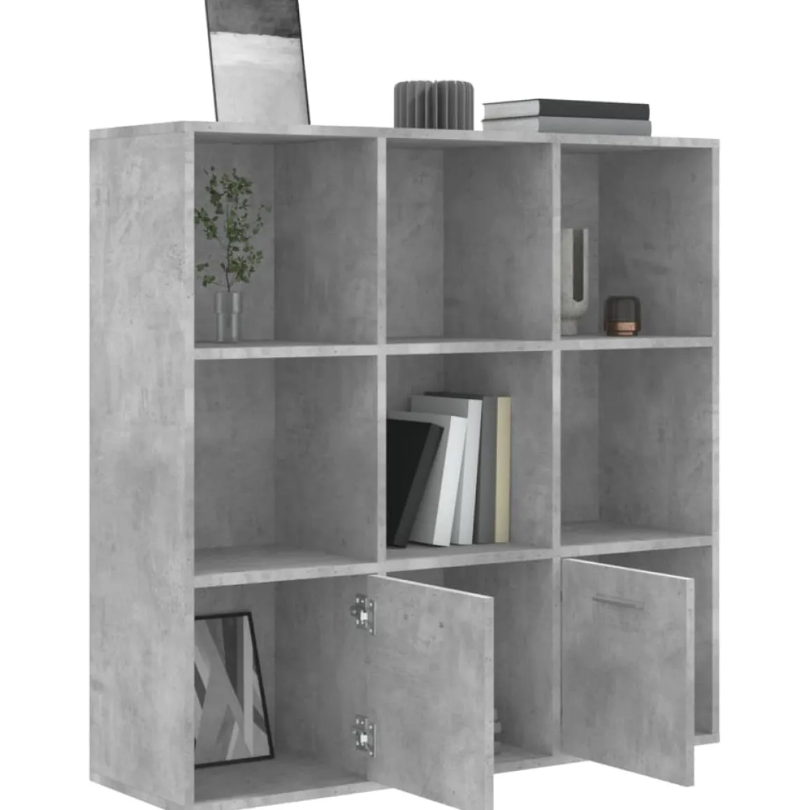 Estantería Fitz 7 compartimentos + 2 armarios 98x98x30 cm