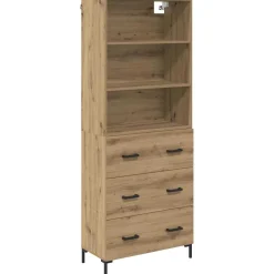 Estantería Frida 3 estantes + 3 cajones roble 180x69,5x69,5 cm
