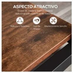 Estantería Homcom 6 estantes industrial negro/marrón 180x80x30 cm