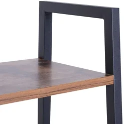 Estantería Homcom 4 estantes escalonada negro/madera 145x60x35 cm