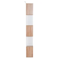 Estantería Homcom en forma de S natural/blanco 184,5x60x24 cm