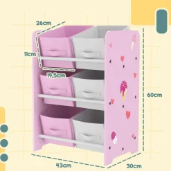 Estantería infantil Yoyó Aiyaplay 6 cajas +3A 60x43x30 cm