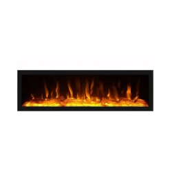 Estantería Kroma 8 estantes con chimenea izquierda negro/roble 186x230x25 cm