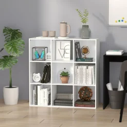 Estantería Libbe Homcom 9 compartimentos blanco 91,5x91,5x29,5 cm