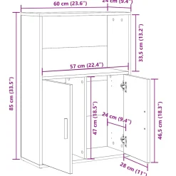 Estantería Lito 1 compartimento + 2 puertas blanco 85x60x24 cm