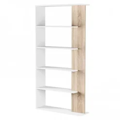 Estantería Loras 5 estantes blanco/natural 180x90x25 cm