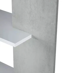 Estantería Loras 5 niveles blanco/cemento 180x90x25 cm - Separador de ambientes