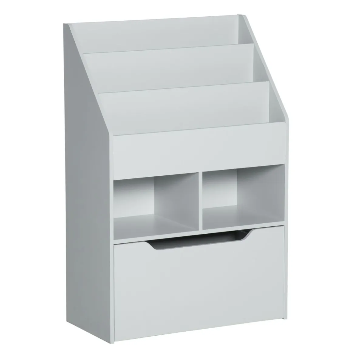 Estantería Moni Homcom 3 compartimentos + 2 cubos + cajón gris 90x60x29,9 cm
