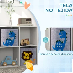 Estantería Napuka Homcom 4 módulos blanco 61,8x61,8x29,9 cm