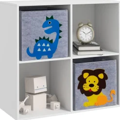 Estantería Napuka Homcom 4 módulos blanco 61,8x61,8x29,9 cm