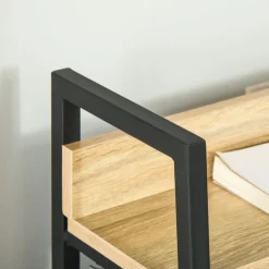 Estantería Nogal Homcom 5 niveles tipo librería natural/negro 149,5x70x35 cm