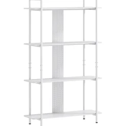 Estantería Ornalux Homcom 4 niveles blanco 160,5x100x35 cm