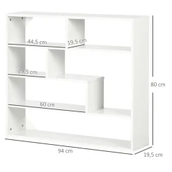 Estantería Rovi Homcom 7 compartimentos blanco 80x94x19,5 cm