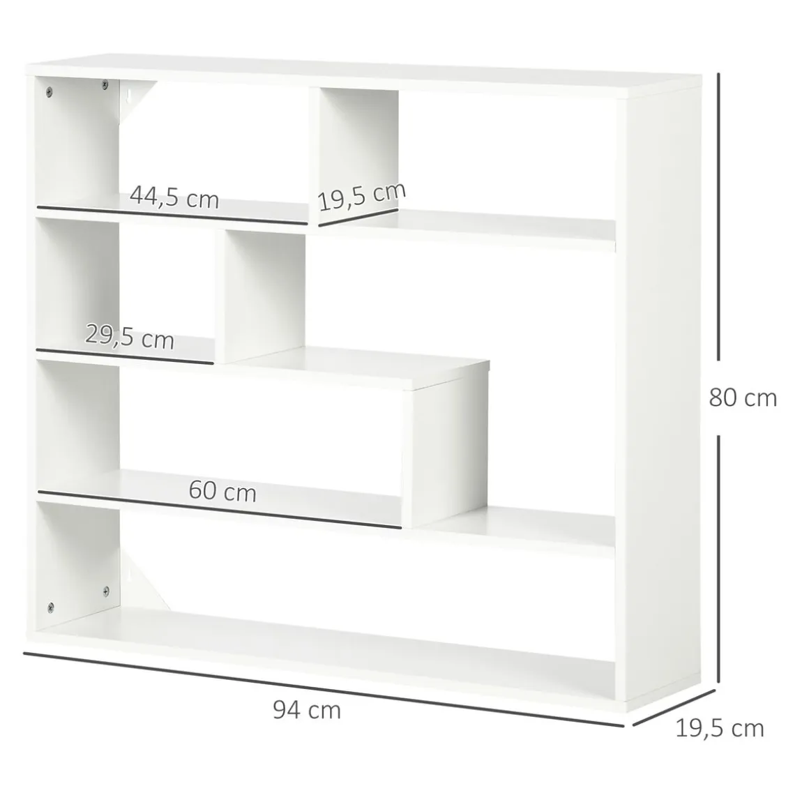 Estantería Rovi Homcom 7 compartimentos blanco 80x94x19,5 cm