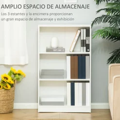Estantería Sample Homcom 3 compartimentos blanco 102,4x62,2x24 cm