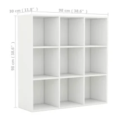 Estantería Tampere 9 módulos diseño minimalista 98x98x30 cm