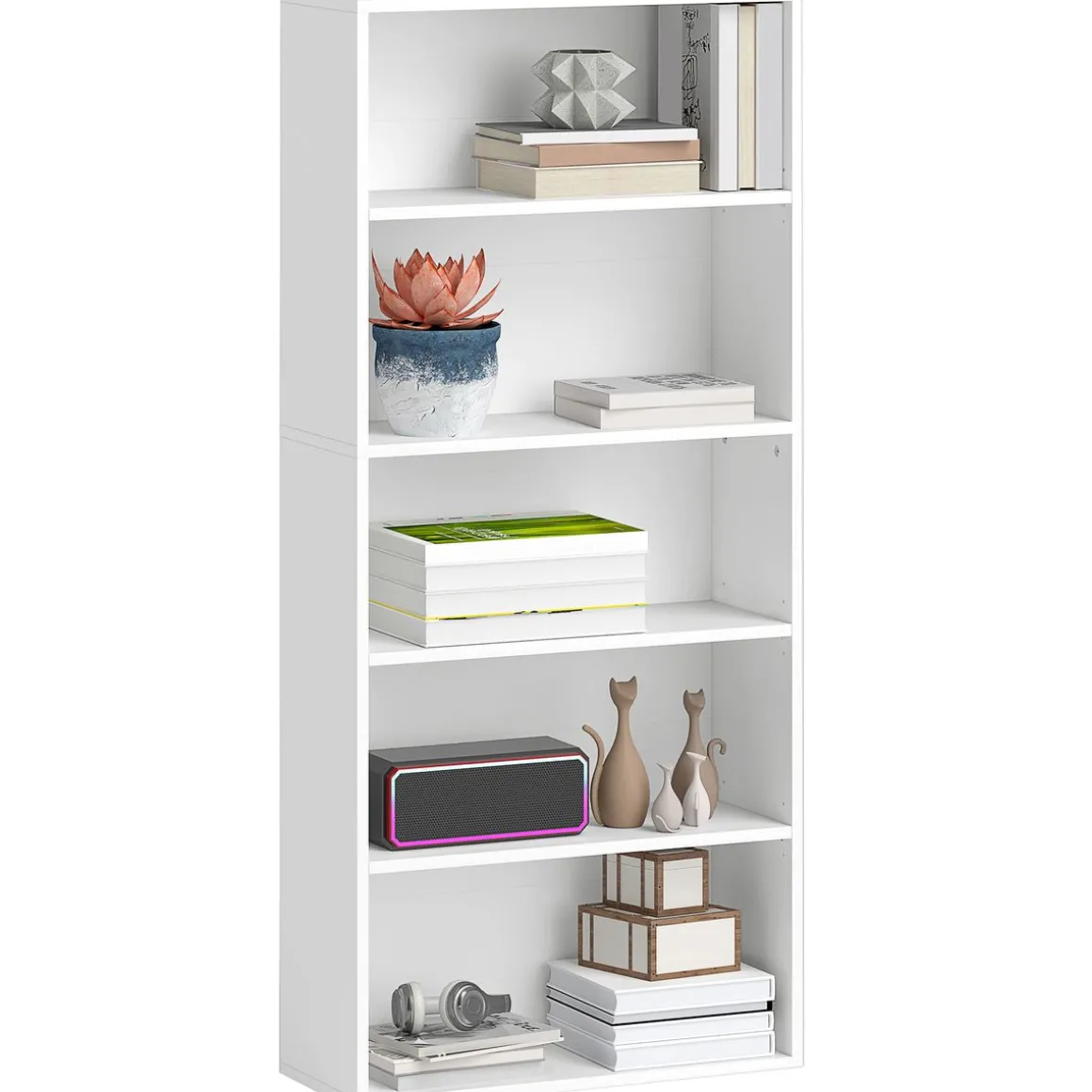 Estantería Thestrals Homcom 5 niveles blanco 80x60x24 cm