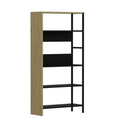 Estantería Tiran Bookcase 4 estantes roble/negro 150x76x30 cm