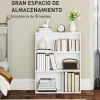 Estantería Waddles Homcom 3 niveles blanco 80x60x24 cm