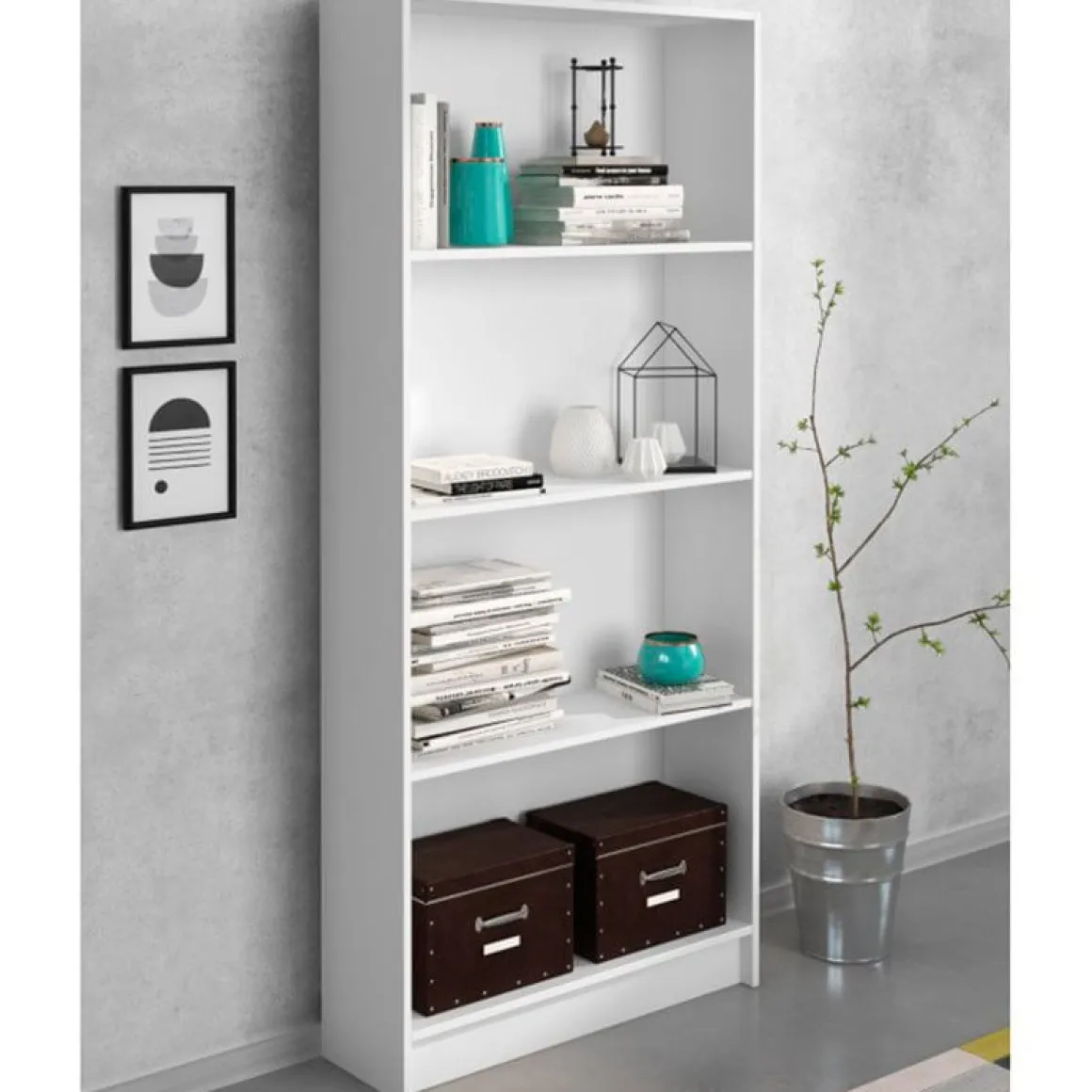 Estanteria Aura 4 Baldas Blanco 180 80 25 Cm