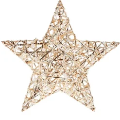 Estrella navideña 20 luces LED con temporizador automático dorado Ø30 cm