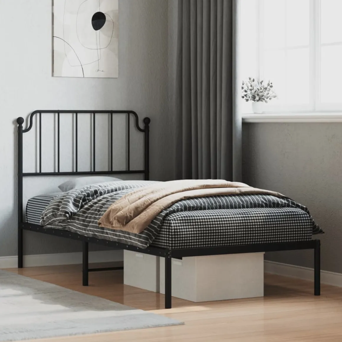 Estructura de cama Bear con cabecero metal negro