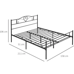 Estructura de cama Celine Homcom negro 106x158x211 cm