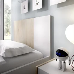 Estructura de cama Dina con cabecero blanco/natural 79x96x195 cm