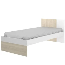 Estructura de cama Dina con cabecero blanco/natural 79x96x195 cm