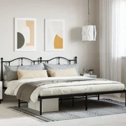 Estructura de cama doble Sebastián metal negro