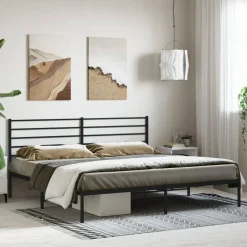 Estructura de cama Industrial con cabecero negro acero
