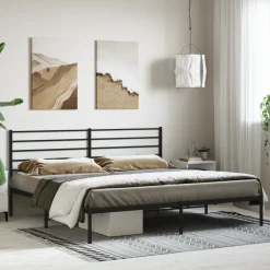 Estructura de cama Industrial con cabecero negro acero
