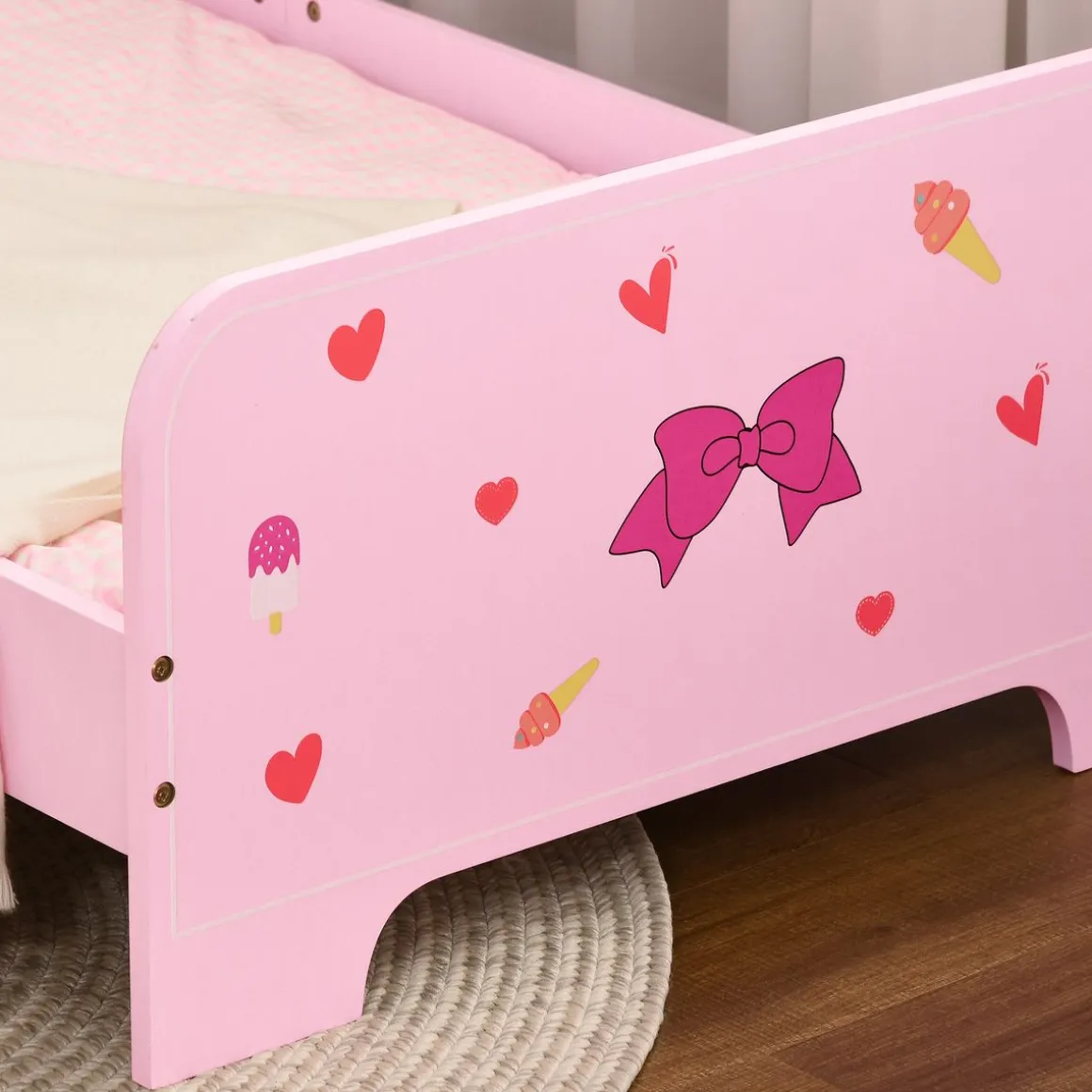 Estructura de cama infantil Dream Zonekiz anticaídas rosa 59x74x143 cm