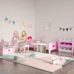 Estructura de cama infantil Dream Zonekiz anticaídas rosa 59x74x143 cm