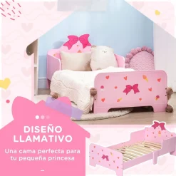 Estructura de cama infantil Dream Zonekiz anticaídas rosa 59x74x143 cm