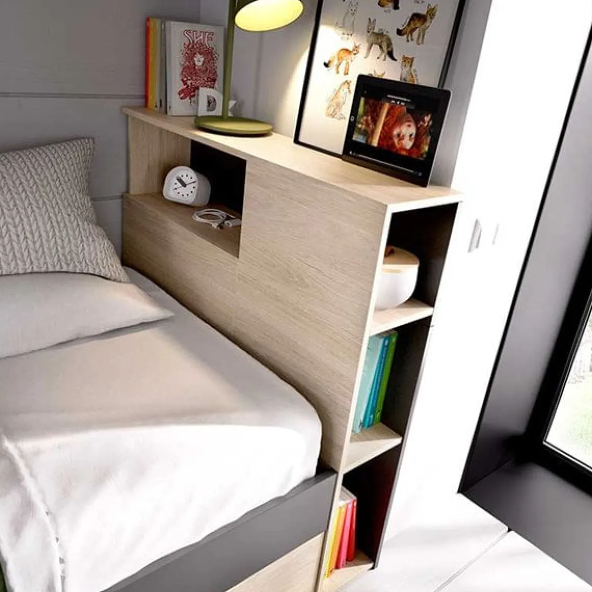 Estructura de cama Lanka con cabecero 95x217x97 cm