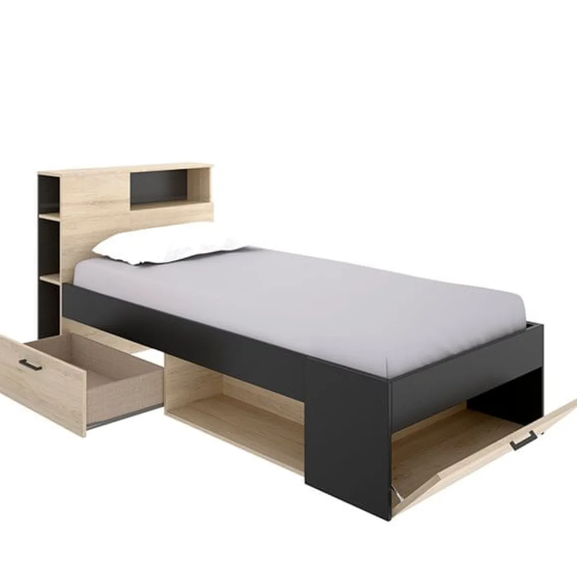 Estructura de cama Lanka con cabecero 95x217x97 cm