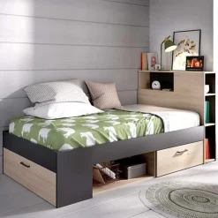 Estructura de cama Lanka con cabecero 95x217x97 cm